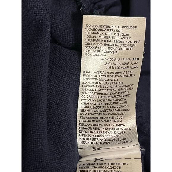 Old Navy Kids Dress Girl's Size Medium Navy Knit Taffeta Plaid Holiday Lining - Picture 10 of 13